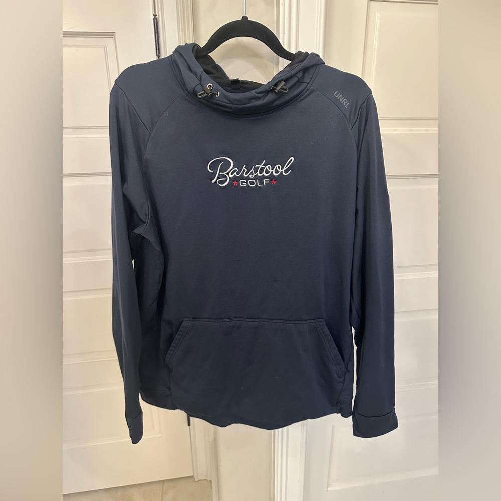 UNRL Hoodie Men’s XL Navy Blue Barstool Golf Stretch Performance Sports Active
